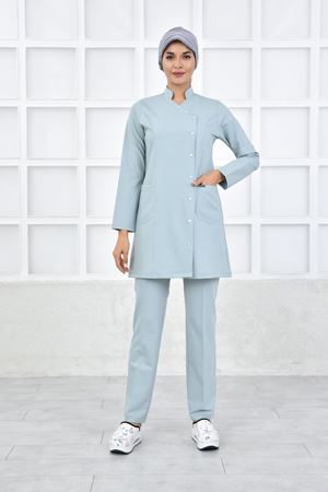 Kruvaze Kadın Tesettür Takım - Küf Yeşili