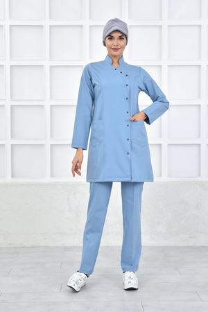 Kruvaze Kadın Tesettür Takım - Bulut Mavi