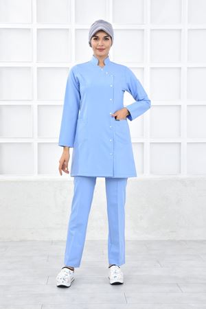 Kruvaze Kadın Tesettür Takım - Bebe Mavi
