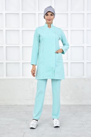 Kruvaze Kadın Tesettür Takım - Su Yeşili