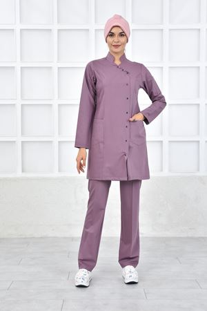 Kruvaze Kadın Tesettür Takım - Leylak