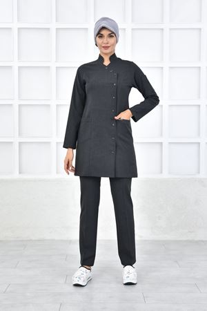 Santana Kruvaze Kadın Tesettür Takım - Koyu Gri