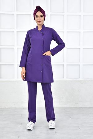 Kruvaze Kadın Tesettür Takım - Mor