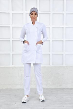 Kruvaze Kadın Tesettür Takım - Beyaz