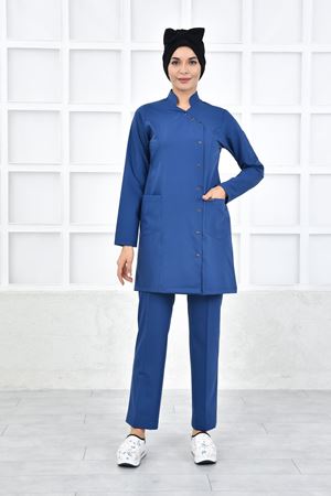 Kruvaze Kadın Tesettür Takım - Petrol Mavi