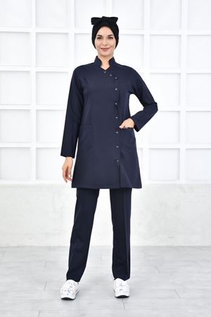 Kruvaze Kadın Tesettür Takım - Lacivert