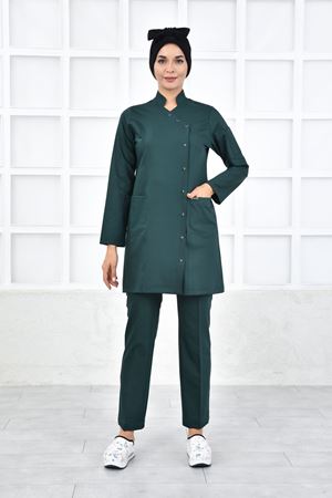 Kruvaze Kadın Tesettür Takım - Zümrüt Yeşili