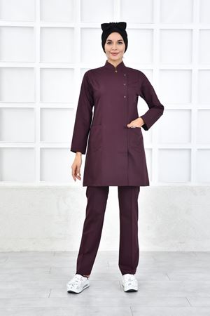 Kare Kruvaze Yaka Kadın Tesettür Takım - Güvez