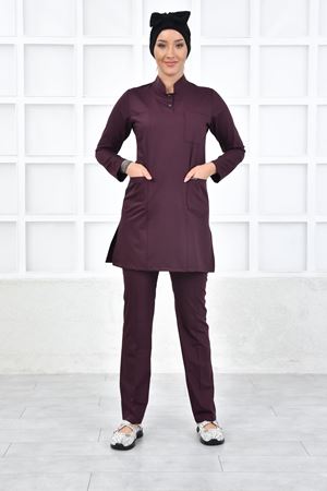 Yarım Hakim Yaka Kadın Tesettür Takım - Güvez