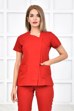 White Kadın Tesettür Üst - Koyu Kırmızı