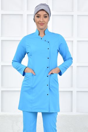 Kruvaze Kadın Tesettür Üst - Turkuaz