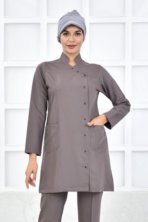 Kruvaze Kadın Tesettür Üst - Koyu Bej