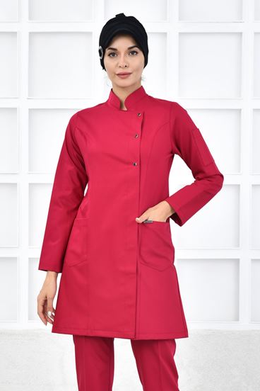 Kare Kruvaze Kadın Tesettür Üst - Koyu Fuşya