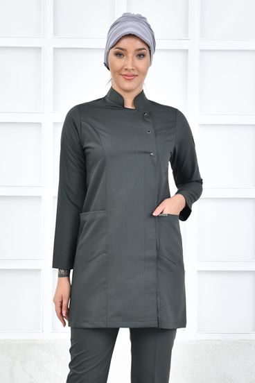 Kare Kruvaze Kadın Tesettür Üst - Haki