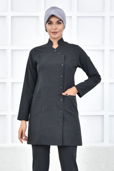 Santana Kruvaze Kadın Tesettür Üst - Koyu Gri