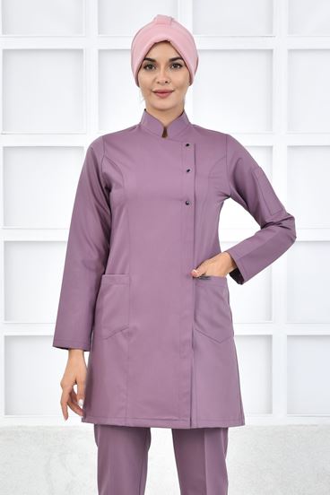 Kare Kruvaze Kadın Tesettür Üst - Leylak