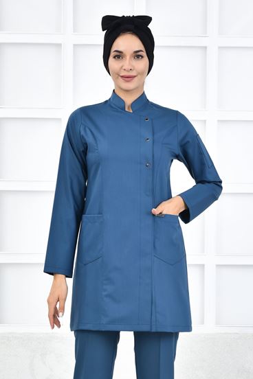 Kare Kruvaze Kadın Tesettür Üst - Petrol Yeşili