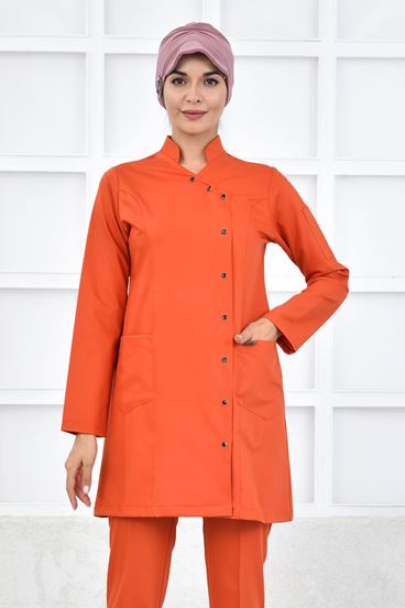 Kruvaze Kadın Tesettür Üst- Turuncu