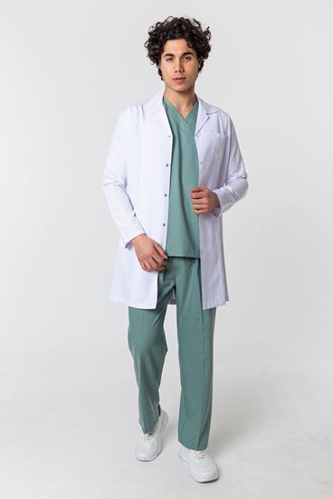 Ceket Yaka Erkek Önlük - Beyaz