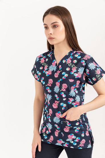 Greys Kadın Üst - Çiçek Desenli