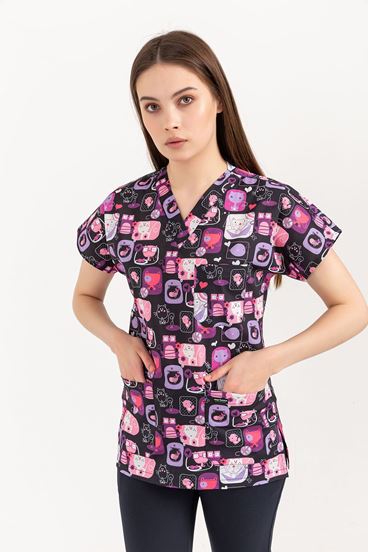 Greys Kadın Üst - Kedi Desenli