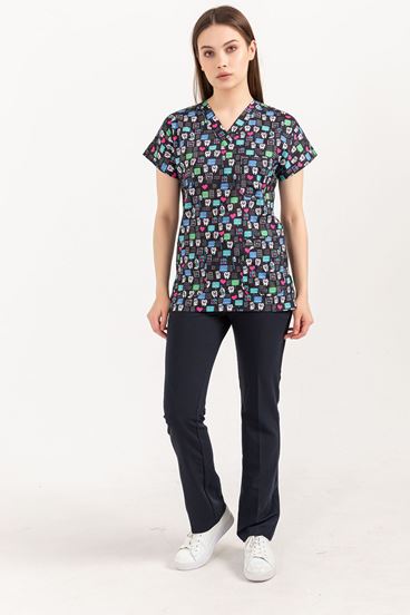 Greys Kadın Takım - Diş Desenli