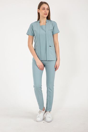 Square Collor Style Kadın Takım - A. Küf Yeşili