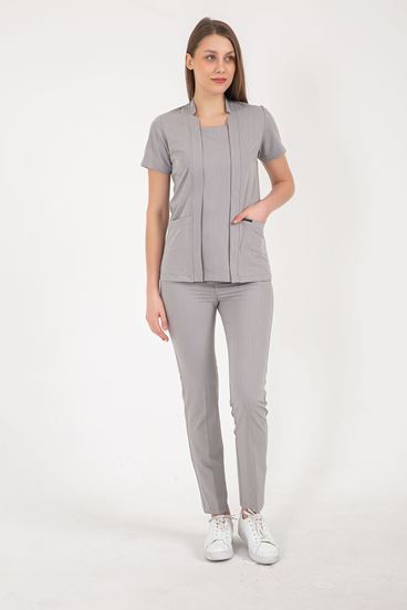 Square Collor Style Kadın Takım - Bulut Gri