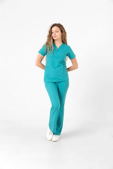 Drop Collar Kadın Takım - Turkuaz Yeşili