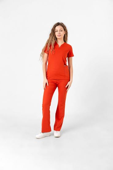 Drop Collar Kadın Takım - Turuncu