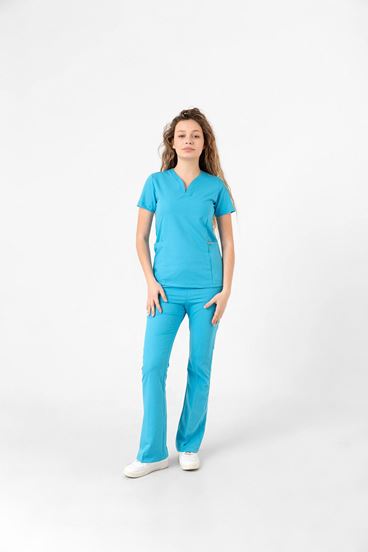 Drop Collar Kadın Takım - Turkuaz Mavi