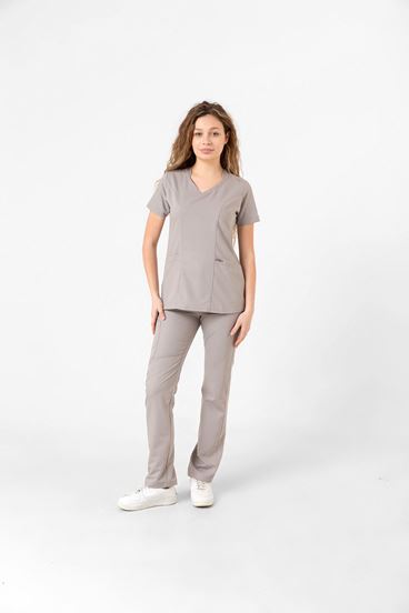 Butterfly Collar Kadın Takım - Kum Gri̇