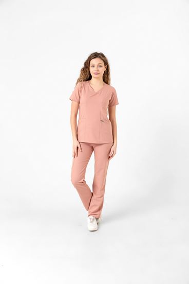 Butterfly Collar Kadın Takım - Pudra