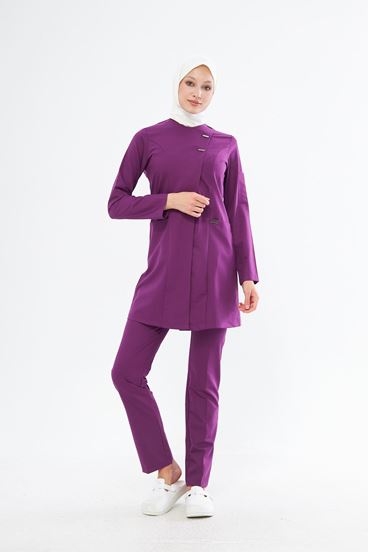 Elegance Kadın Tesettür Takım - Eflatun