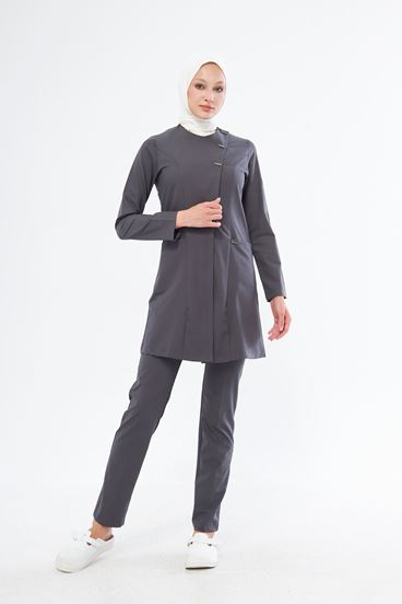 Elegance Kadın Tesettür Takım - Füme Gri