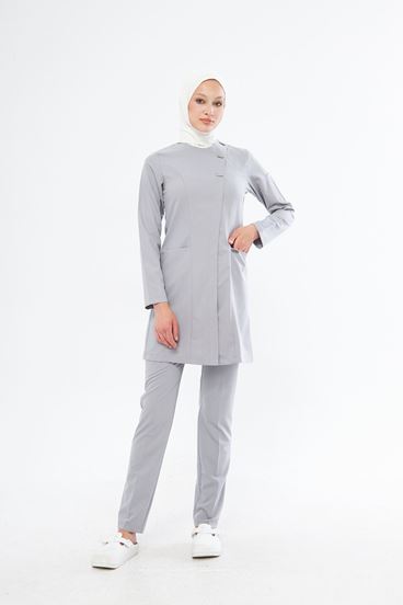 Elegance Kadın Tesettür Takım - Açık Gri
