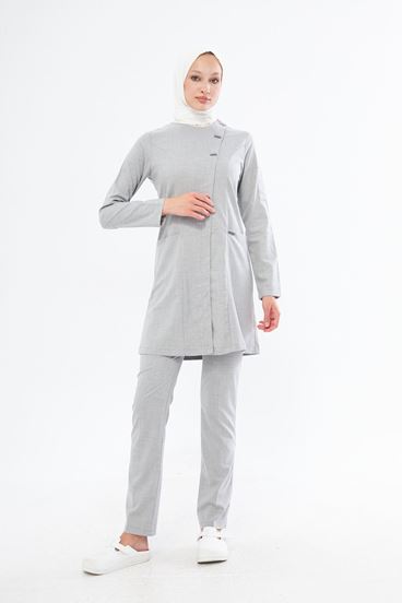 Elegance Santana Kadın Tesettür Takım - Açık Gri