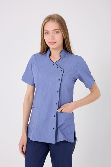 Kruvaze İndigo Biyeli Kadın Üst - Tensel kot