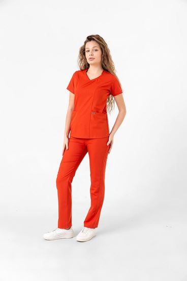 Butterfly Collar Kadın Takım - Turuncu