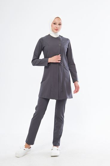 Elegance Kadın Tesettür Takım - Füme Gri