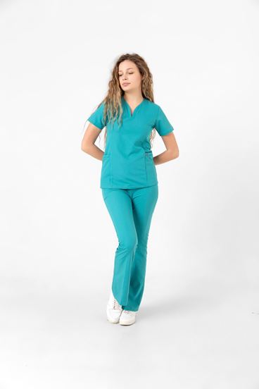 Drop Collar Kadın Takım - Turkuaz Yeşili