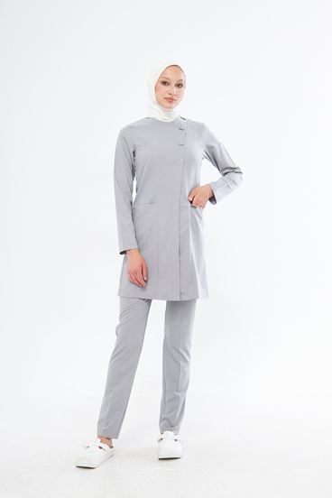 Elegance Kadın Tesettür Takım - Açık Gri
