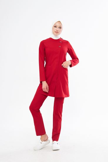 Elegance Kadın Tesettür Takım - Kırmızı