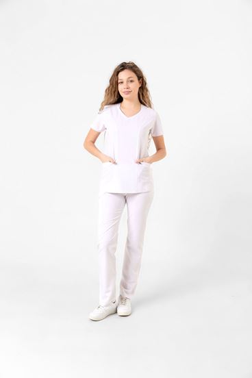 Butterfly Collar Kadın Takım - Beyaz