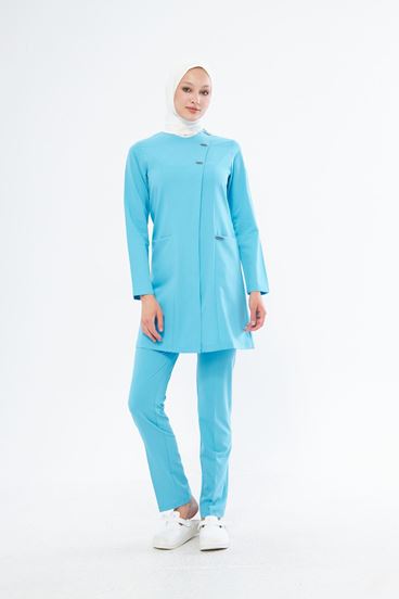 Elegance Kadın Tesettür Takım - Turkuaz Mavi