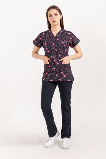 Greys Kadın Takım - Steteskop Desenli