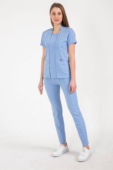 Square Collor Kadın Takım - Bebe Mavi