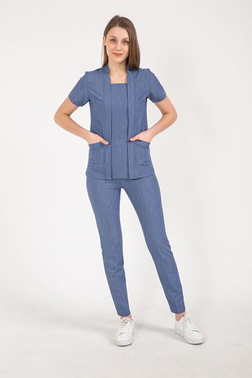 Square Collor Kadın Takım - Kot 