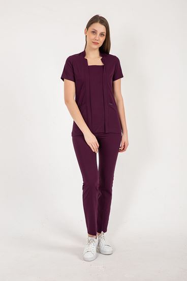 Square Collor Kadın Takım - Mürdüm