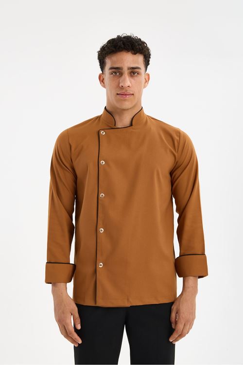 Erkek Chef Üniforma Tek Üst Camel Sarı
